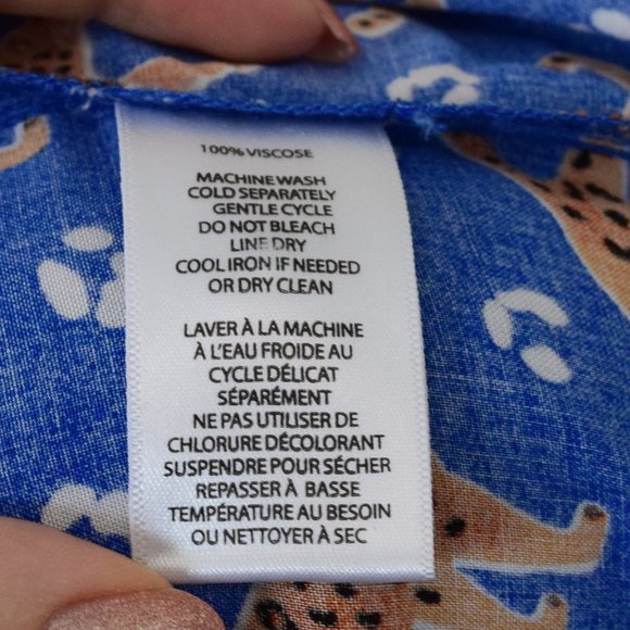 Alanna Leopard Blue Button Down Blouse - Picture 8 of 9